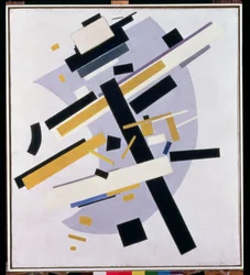 Supremus nr 58 Dynamiczna kompozycja w żółci i czerni, 1916